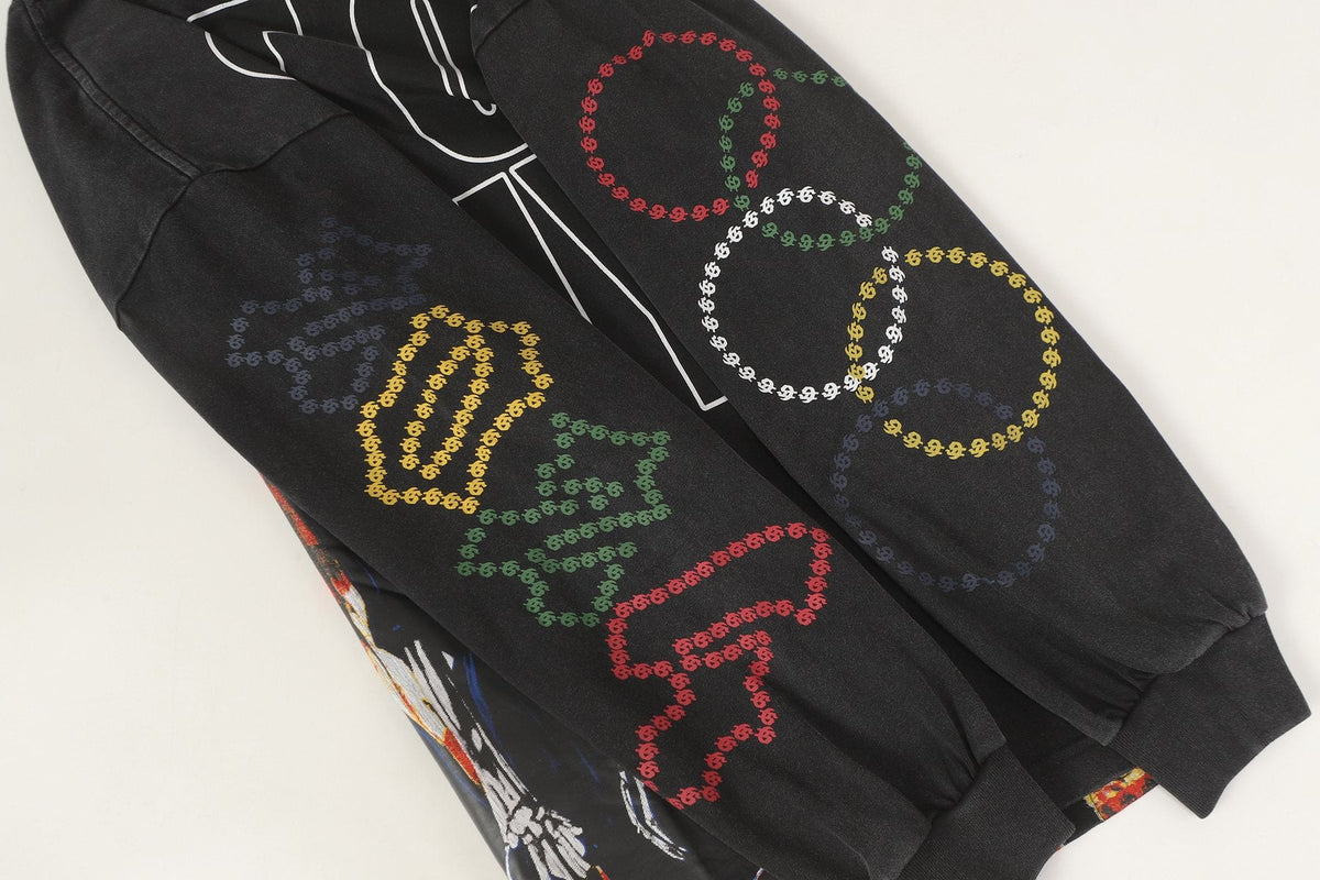 Godspeed Skeleton Basketball Graphic Long-Sleeve T-Shirt — detail