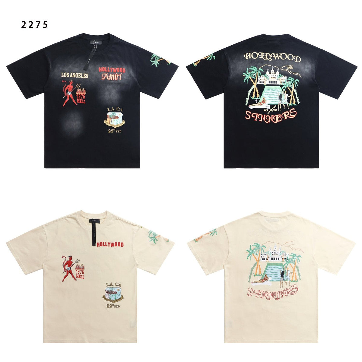 AMIRI Crystal Sinners Graphic T-Shirt — comparison