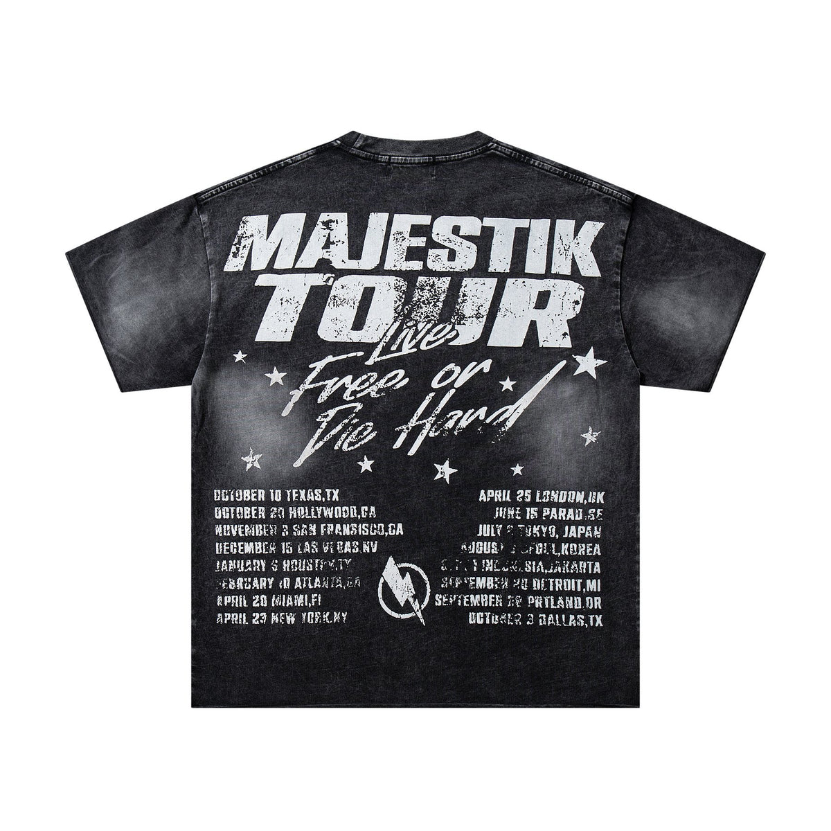 MAJESTIK Washed Black Tour Graphic T-Shirt — back