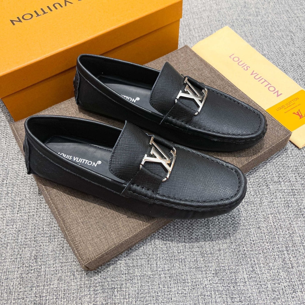 Louis Vuitton Black Metal-Hardware Loafers — hero