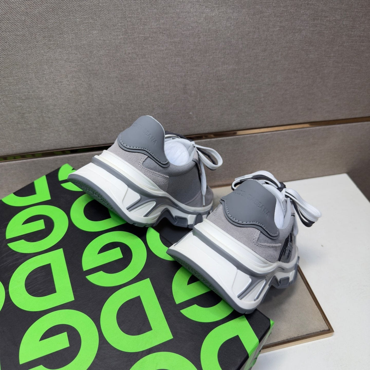 Dolce & Gabbana Gray Paneled Sneakers — back