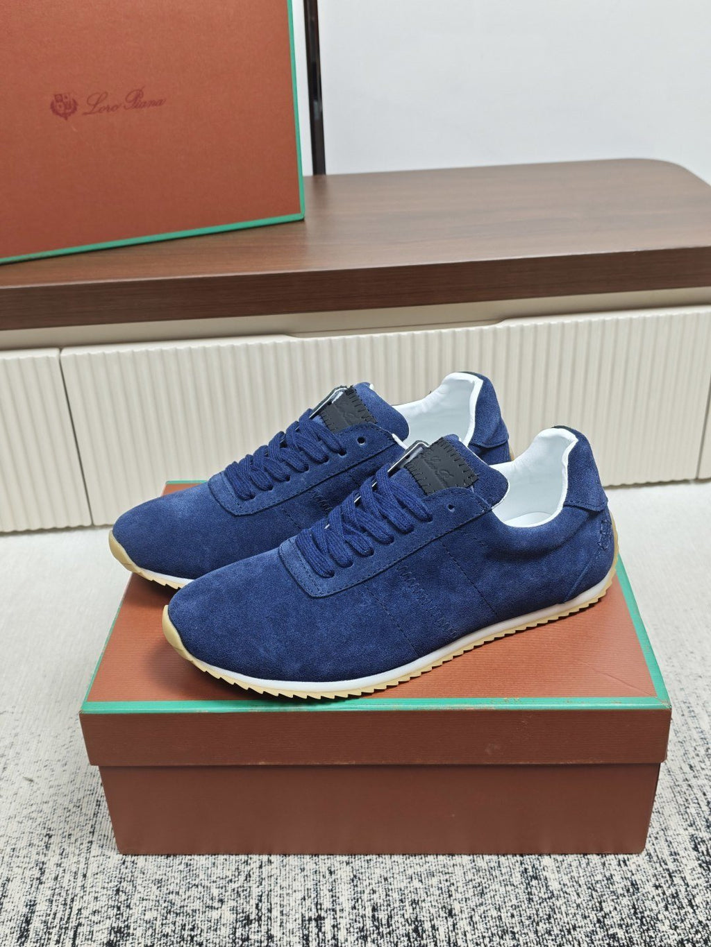 Navy Blue Low-Top Casual Sneakers — front