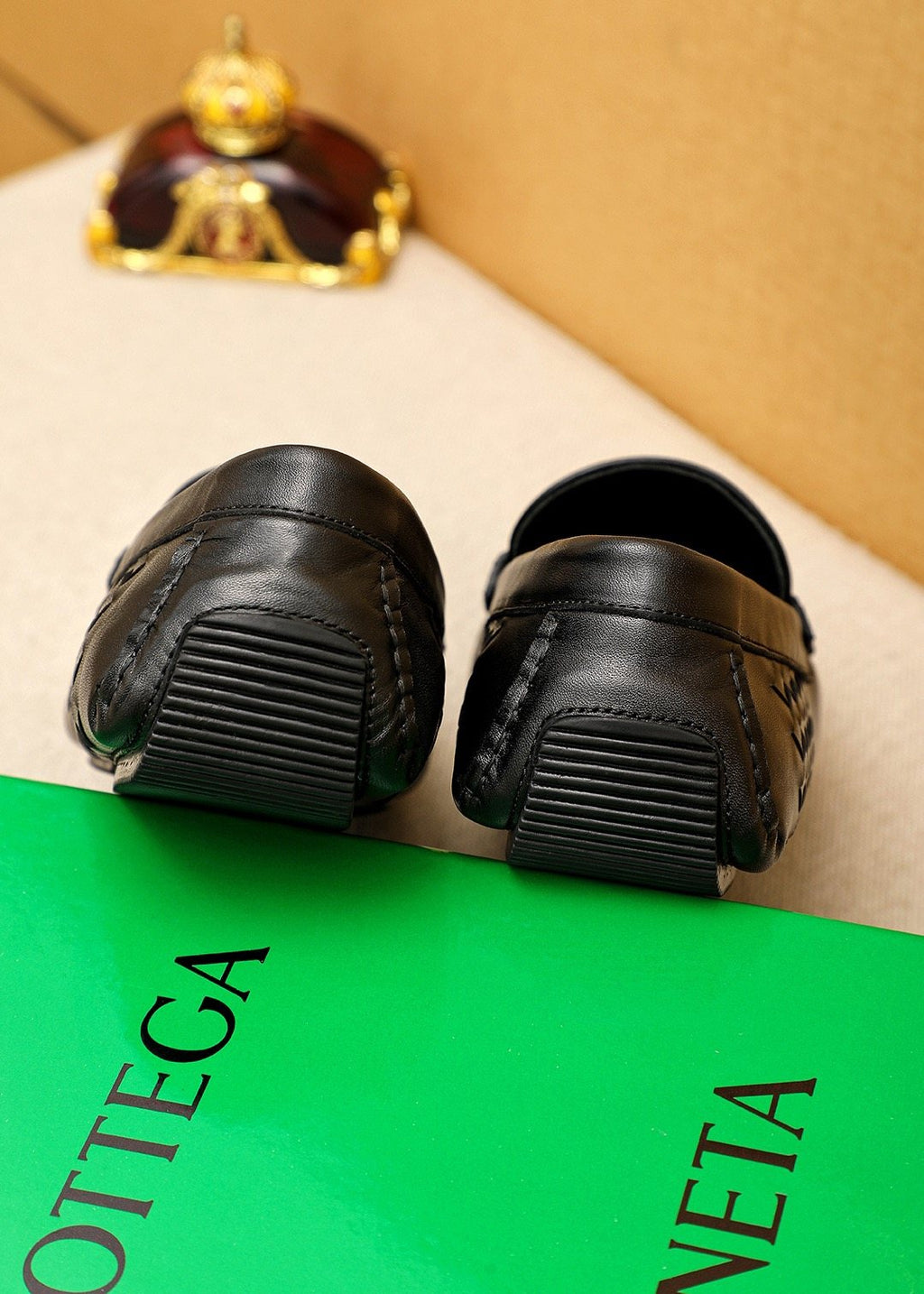 Bottega Veneta Black Woven Loafers — back