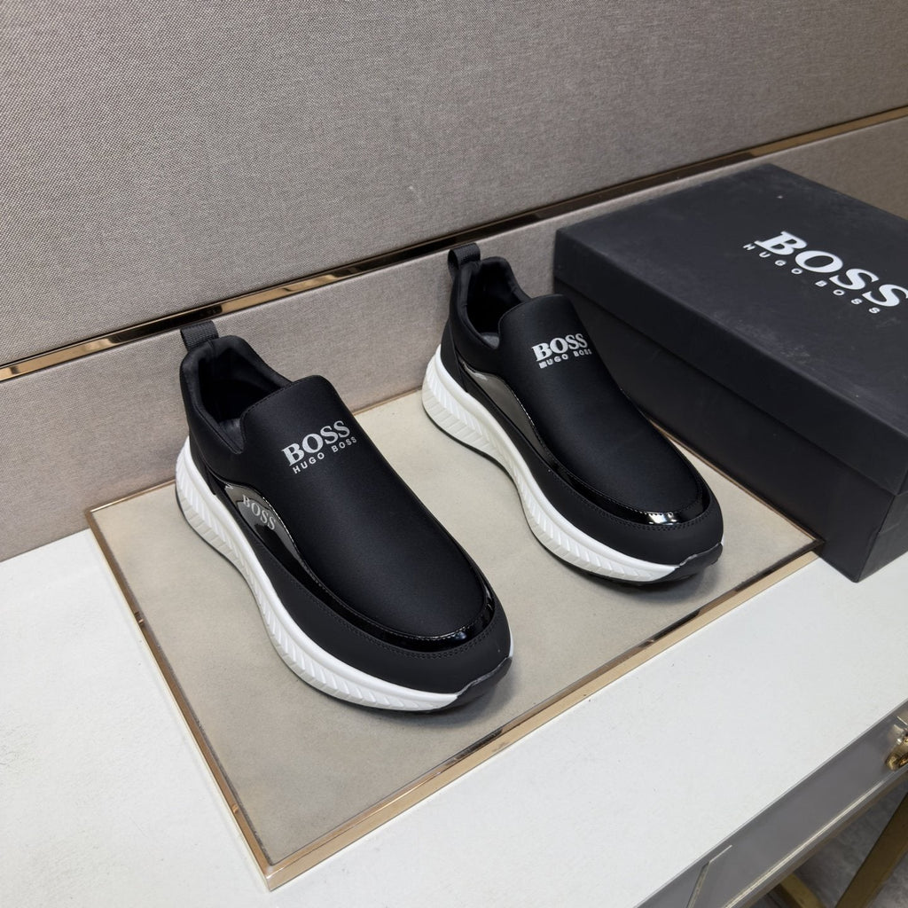 Hugo Boss Black Slip-On Shoes — front