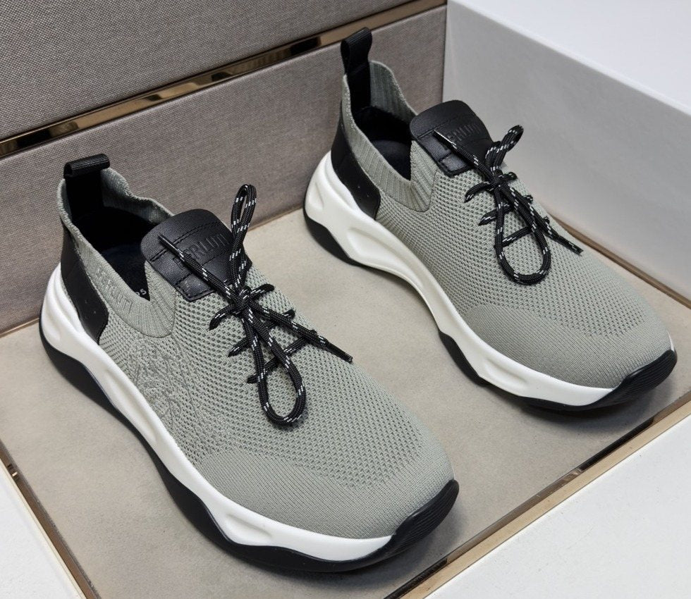 Berluti Gray-Green Lace-Up Sneakers — hero