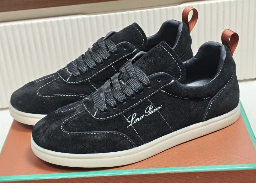 Loro Piana Black Low-Top Sneakers — front