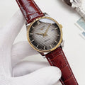 Longines Burgundy Strap Silver-Gray Dial Watch — hero