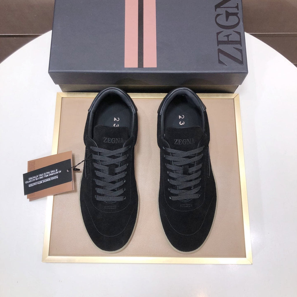 Zegna 232 Suede Low-Top Sneakers — front