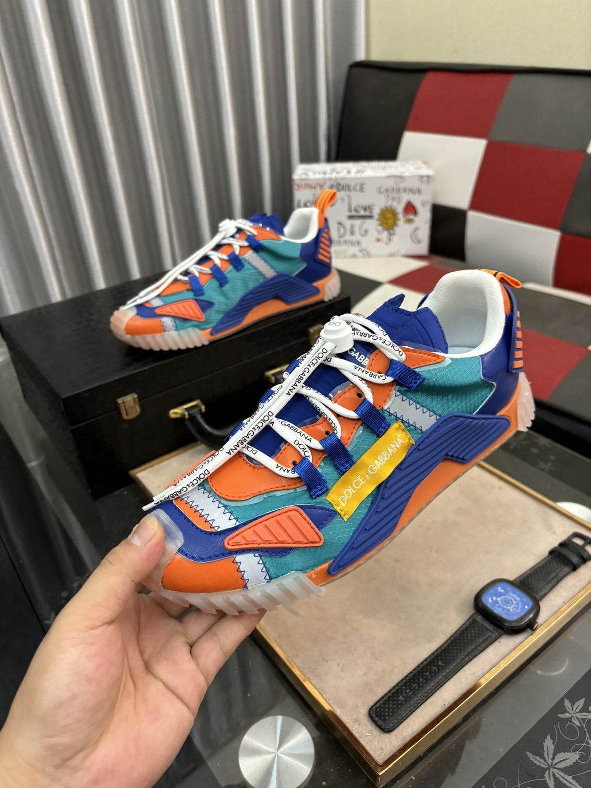 Dolce & Gabbana Colorblock Layered Sneakers — detail