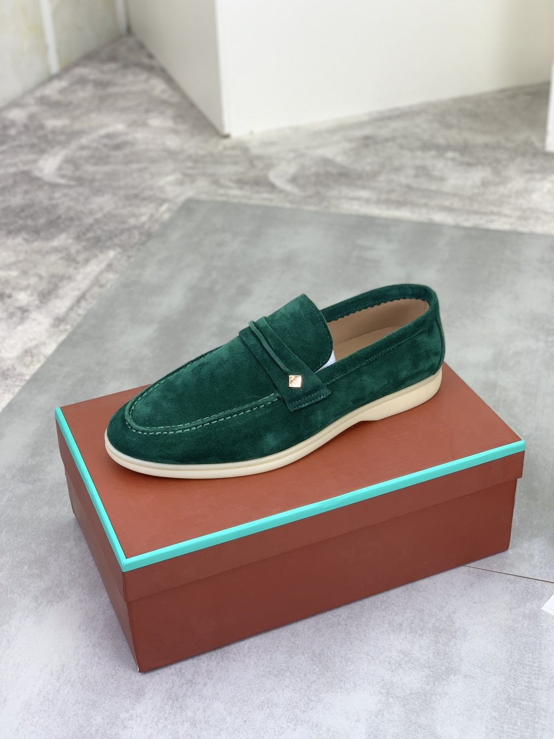 Loro Piana Textured Apron-Toe Loafers — side