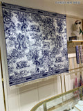 Dior Navy Toile Fringed Shawl — hero