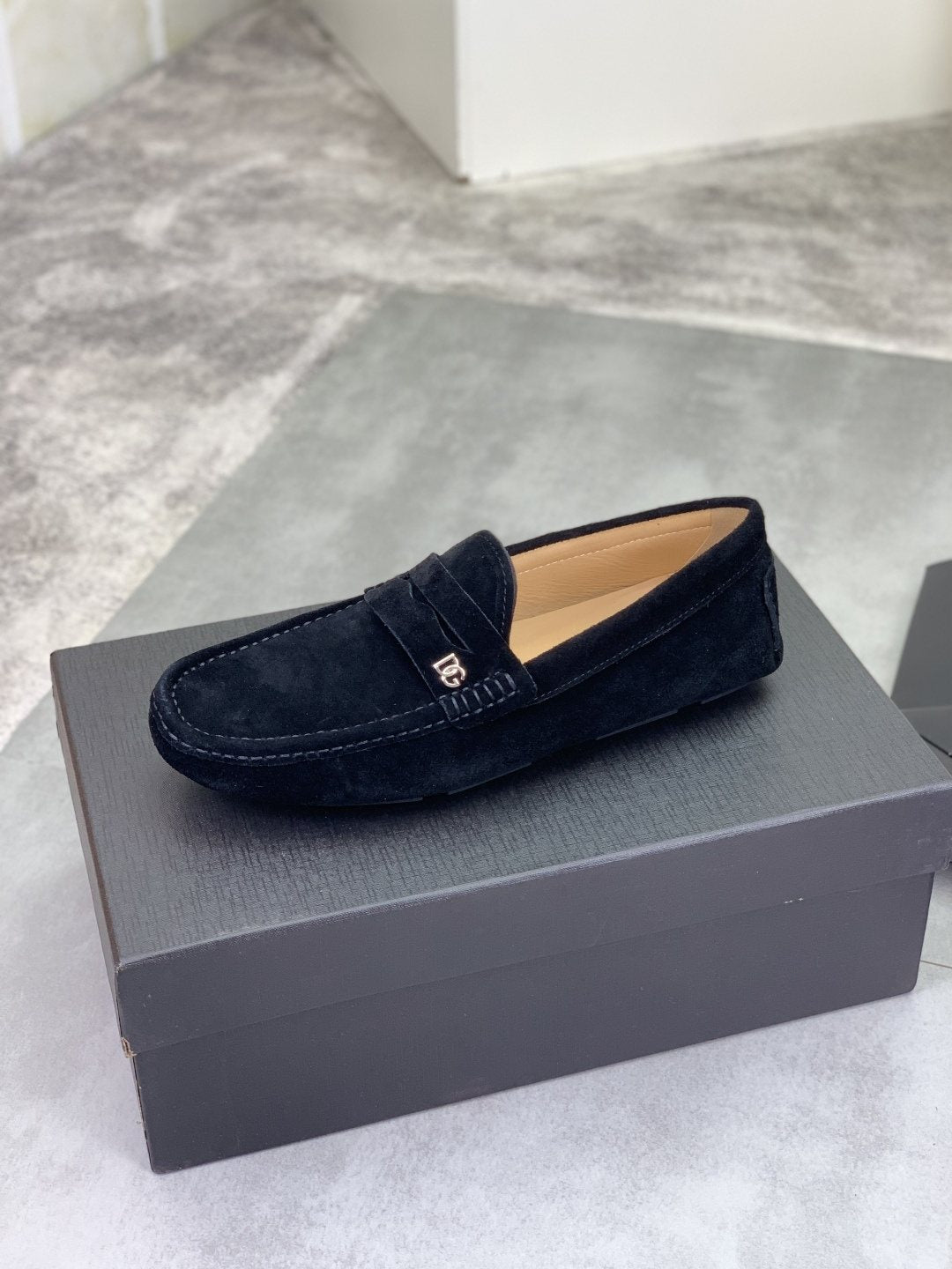 Dolce & Gabbana Men's Stitched-Toe Driving Loafers — side