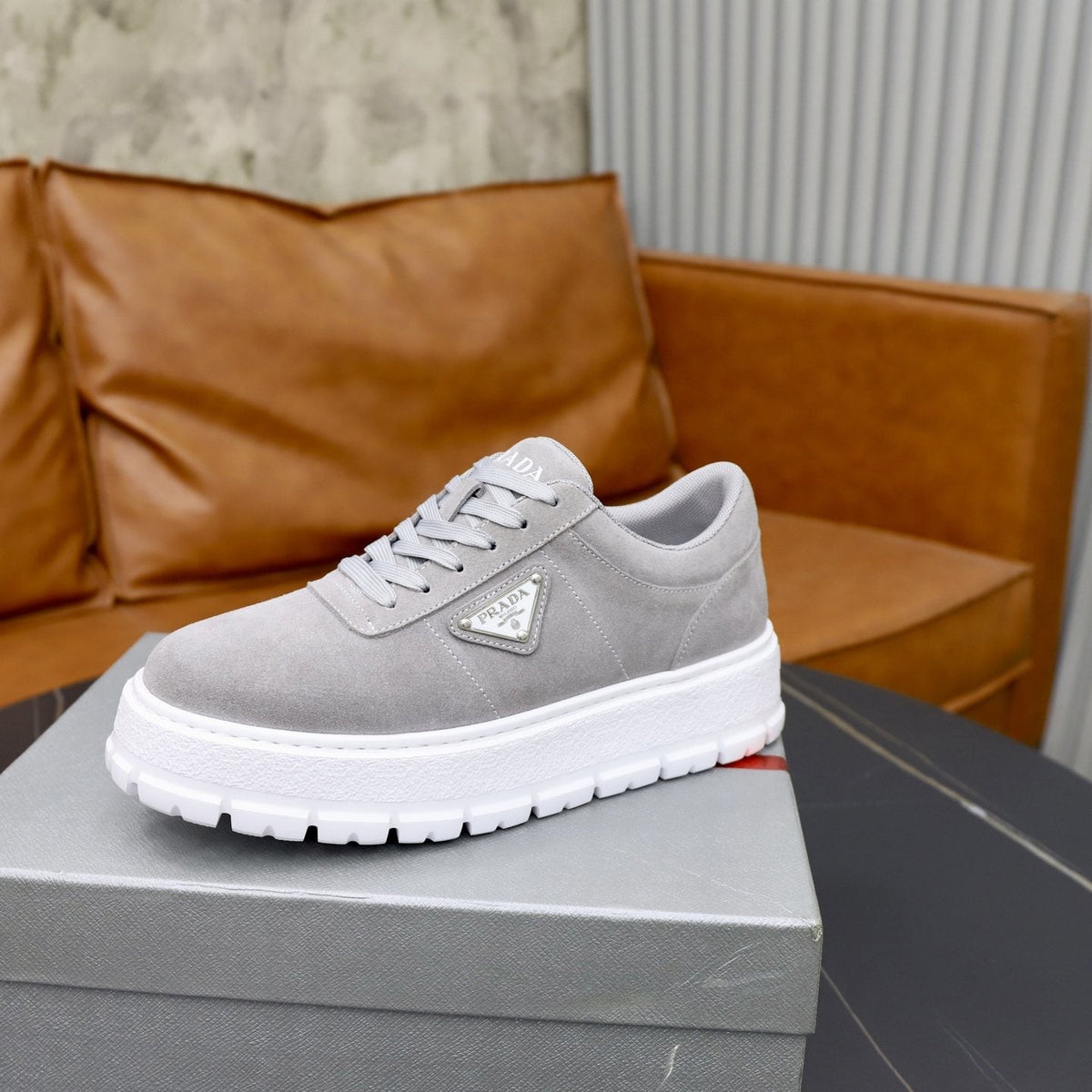 Prada Paneled Chunky-Sole Sneakers — side
