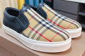 Burberry Men's Beige Plaid Slip-On Shoes — hero