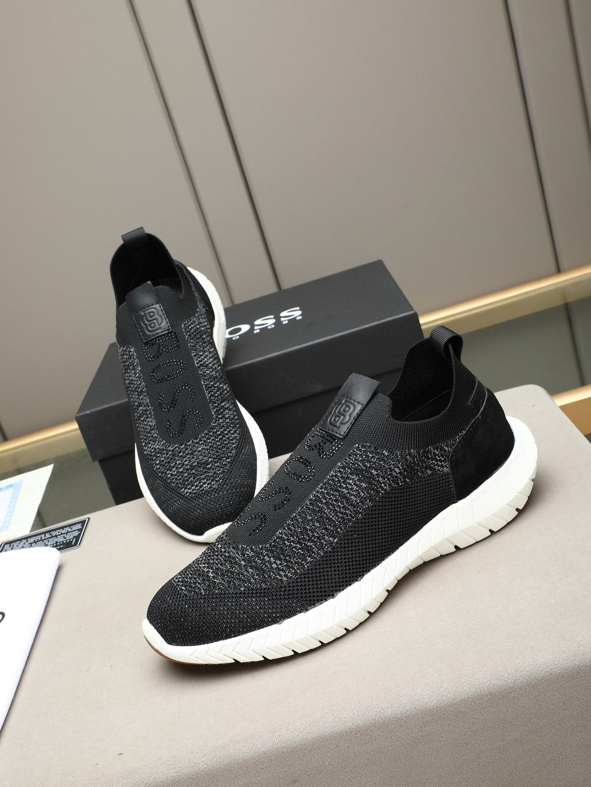 Hugo Boss Textured Slip-On Sneakers — model