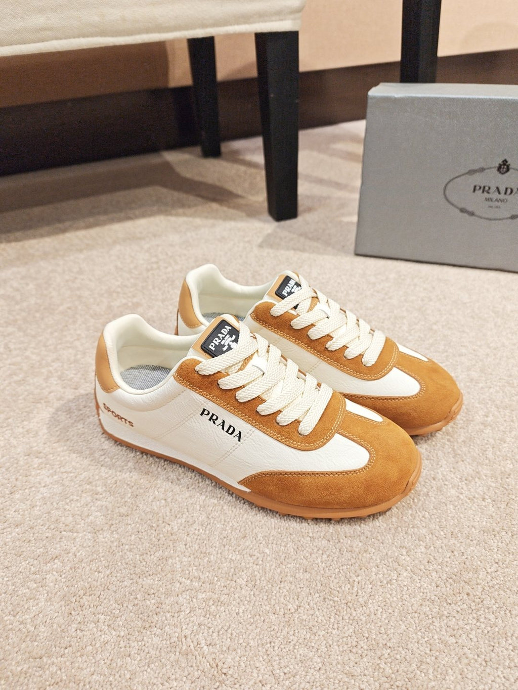 Prada Paneled Low-Top Sneakers — front