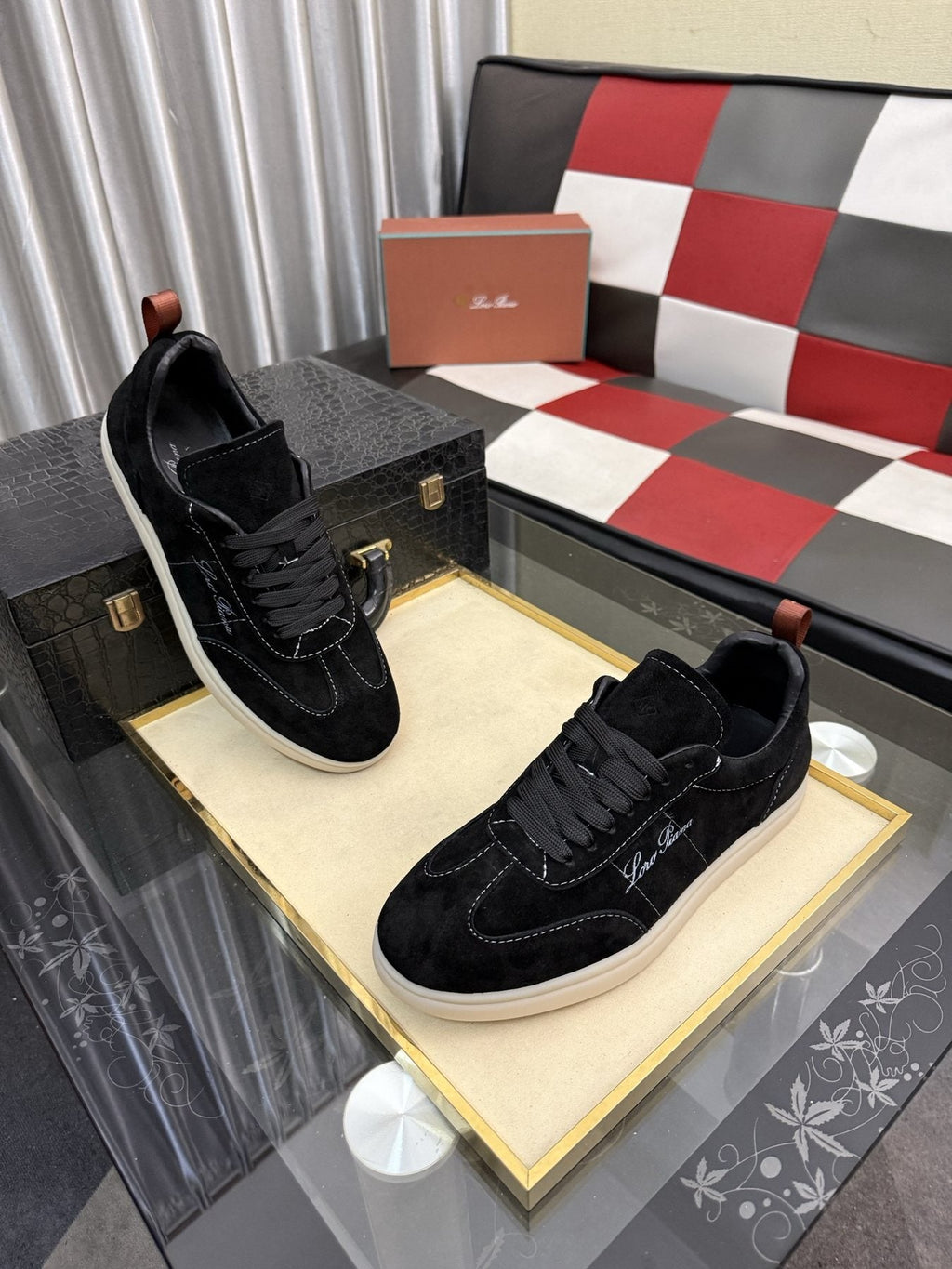 Loro Piana Low-Top Lace-Up Sneakers — front