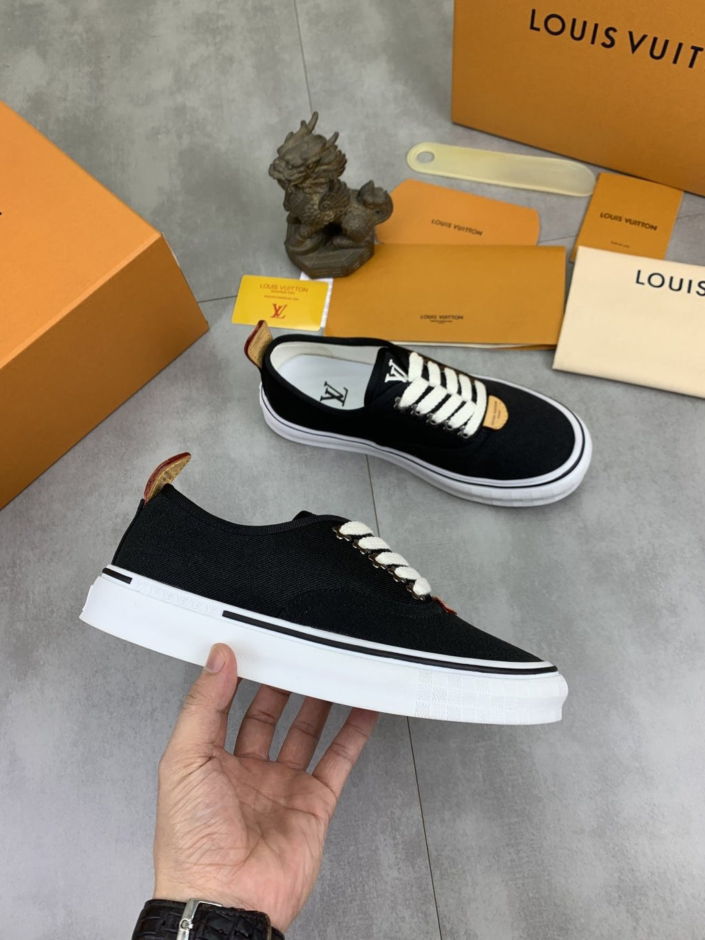 Louis Vuitton Textured Low-Top Sneakers — side