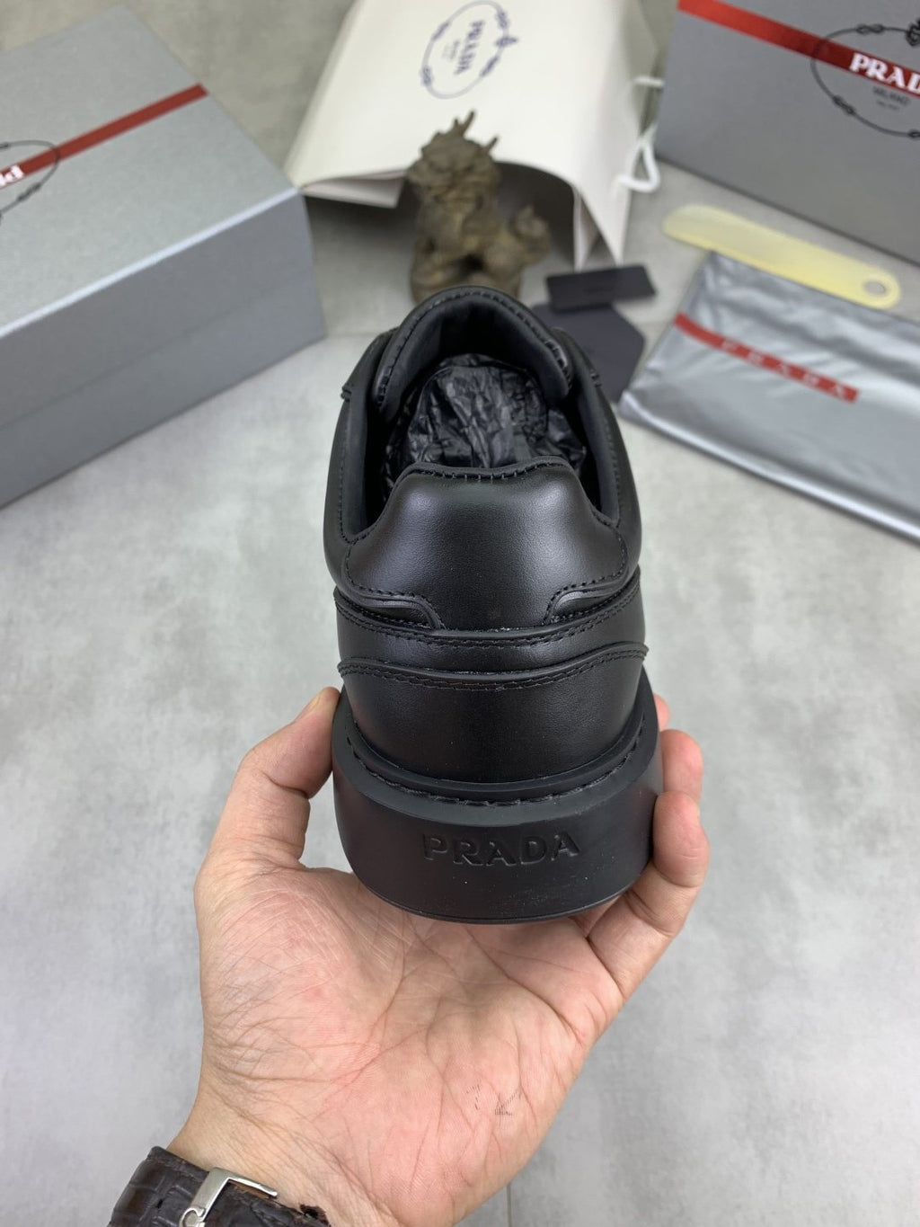 Prada Paneled Low-Top Sneakers — back