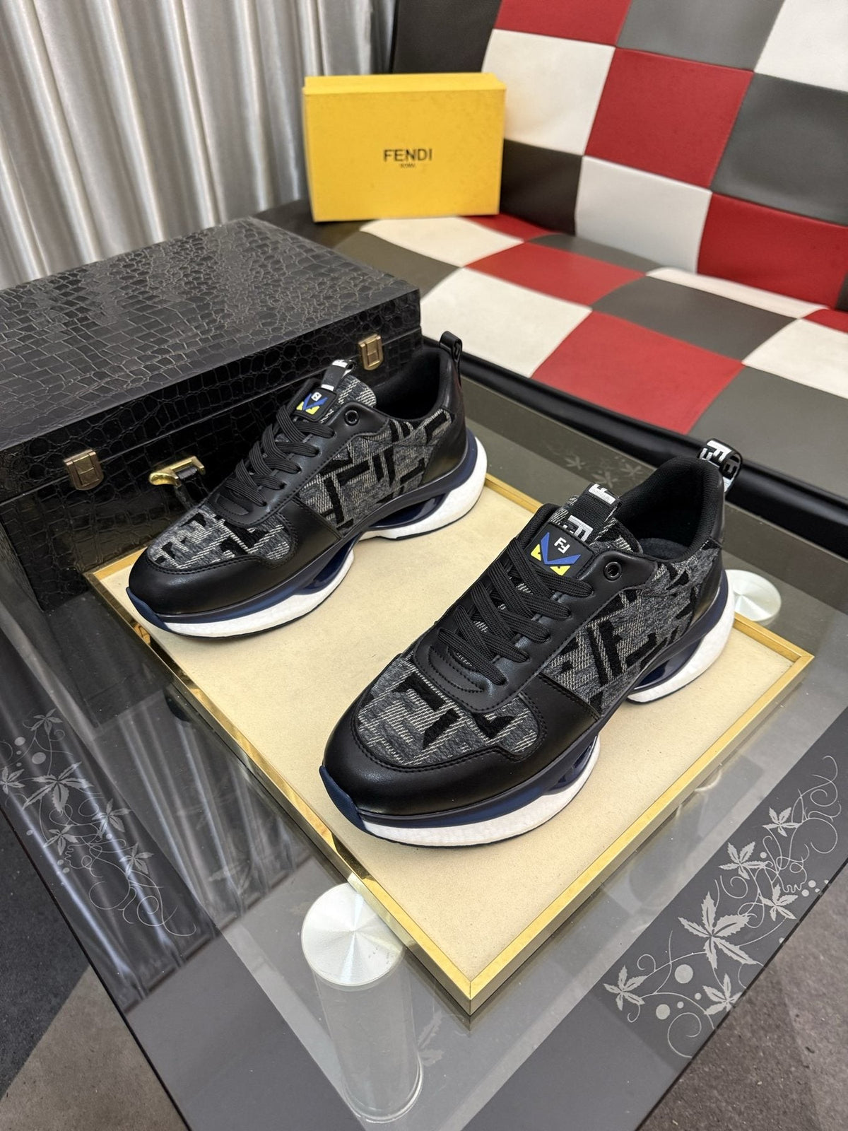 Fendi Men's Patterned Low-Top Sneakers — front
