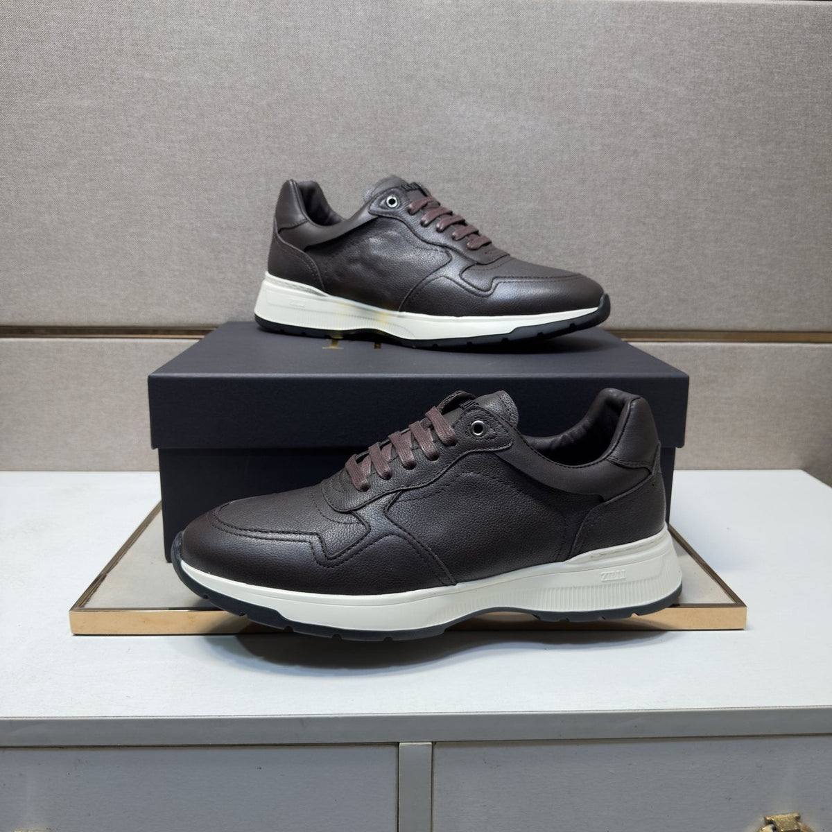 ZILLI Panel-Detail Lace-Up Sneakers — side