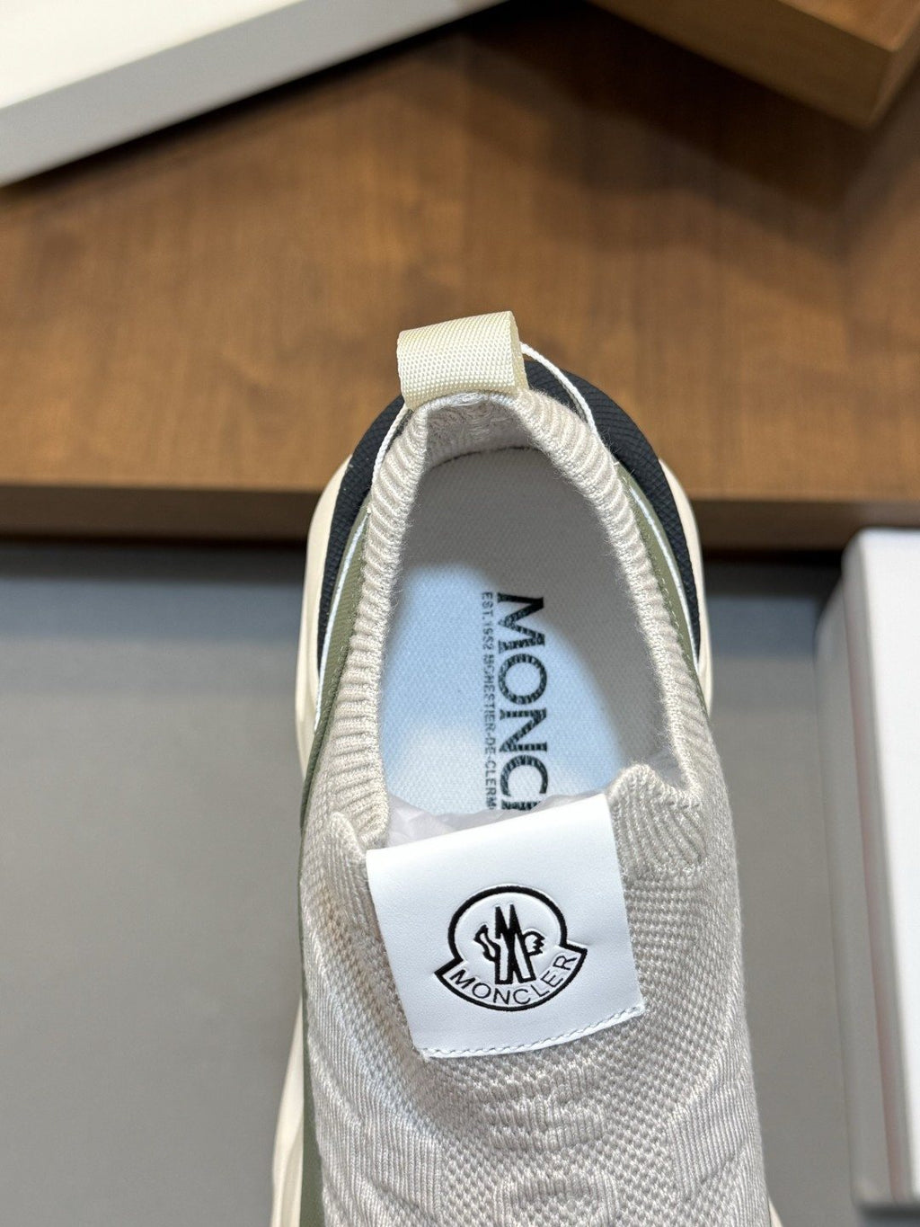 Moncler Off-White Slip-On Sneakers — back