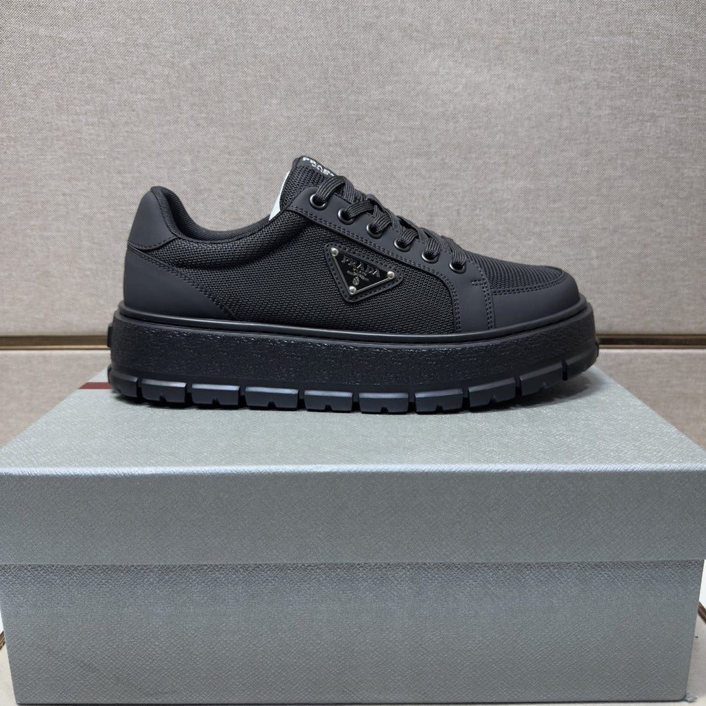 Prada Men's Paneled Low-Top Sneakers — side