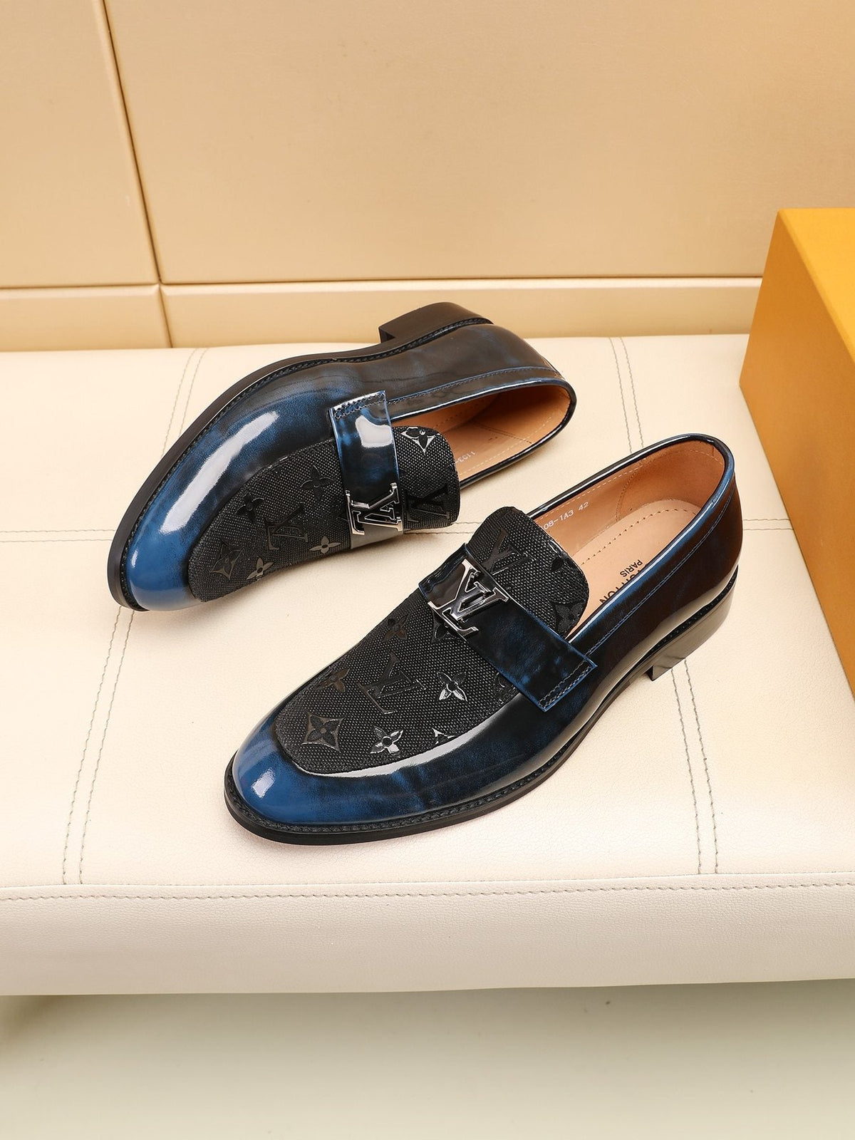 Louis Vuitton Patterned Vamp Loafers — front
