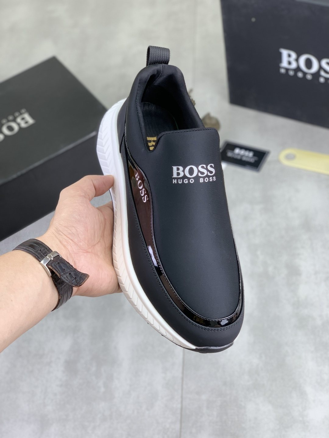 BOSS Low-Top Slip-On Sneakers — model