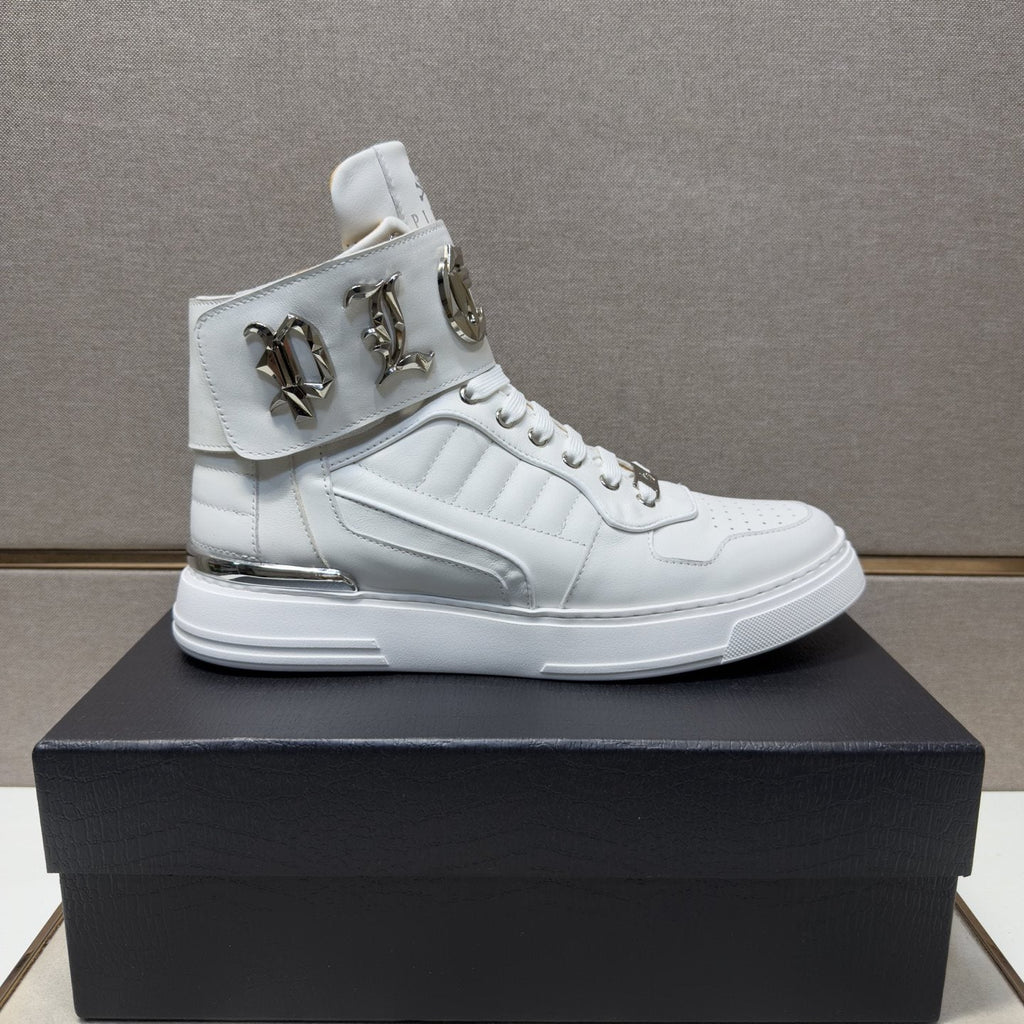 Philipp Plein Buckle-Strap High-Top Sneakers — side