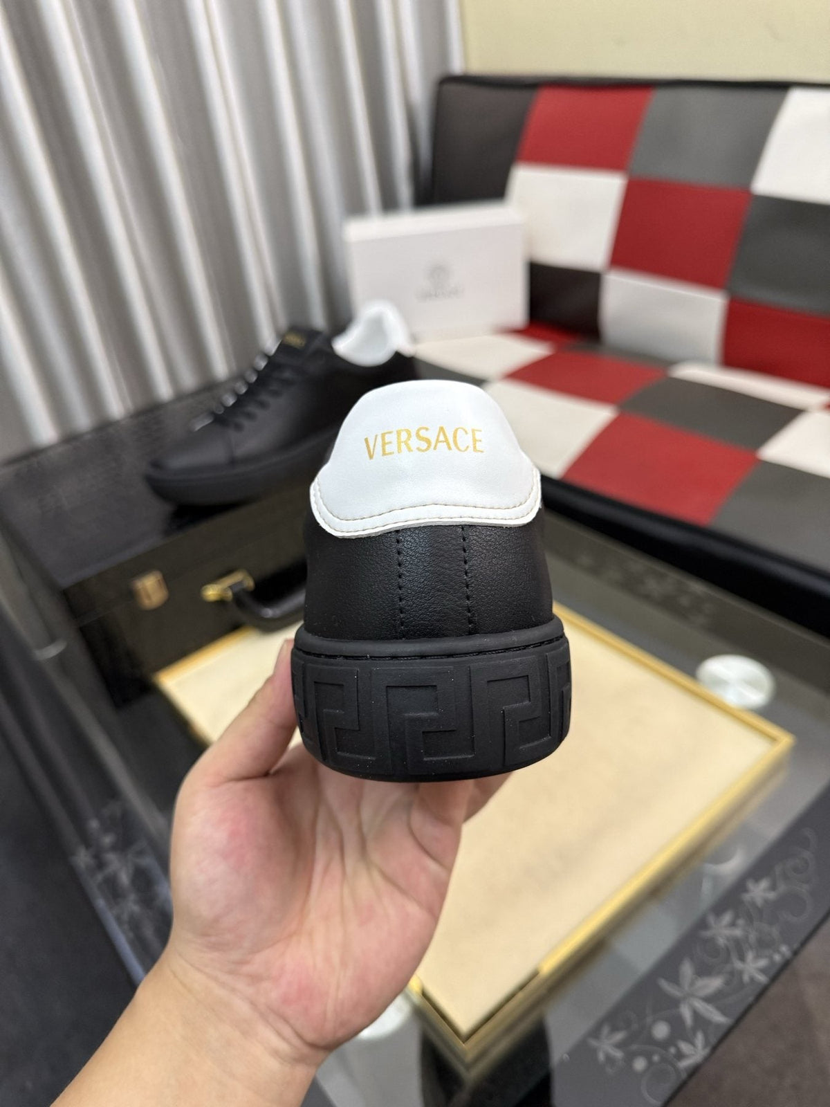 Versace Low-Top Lace-Up Sneakers — back