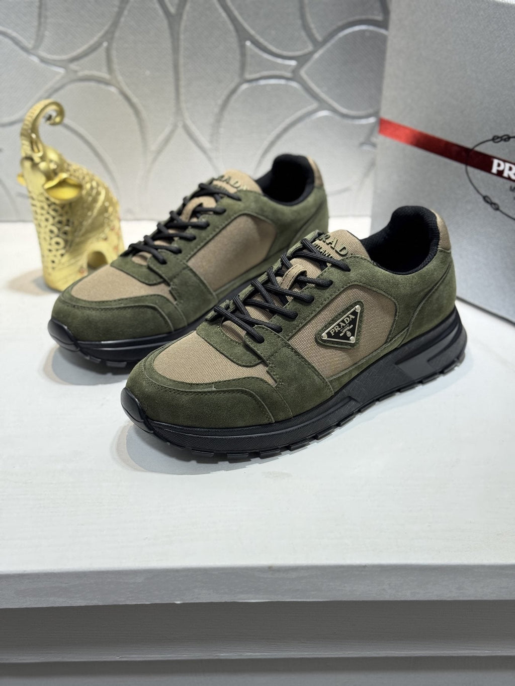 Prada Paneled Chunky-Sole Sneakers — front