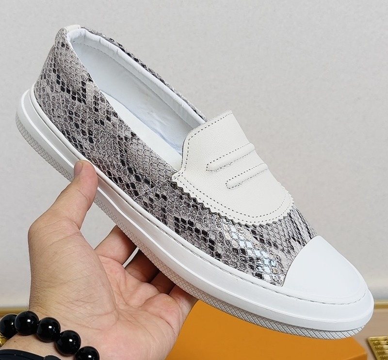 Gucci White-Toe Slip-On Shoes — front